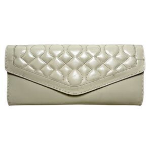 Hobo International Meryl Wallet Wristlet Clutch taupe quilted patent leather